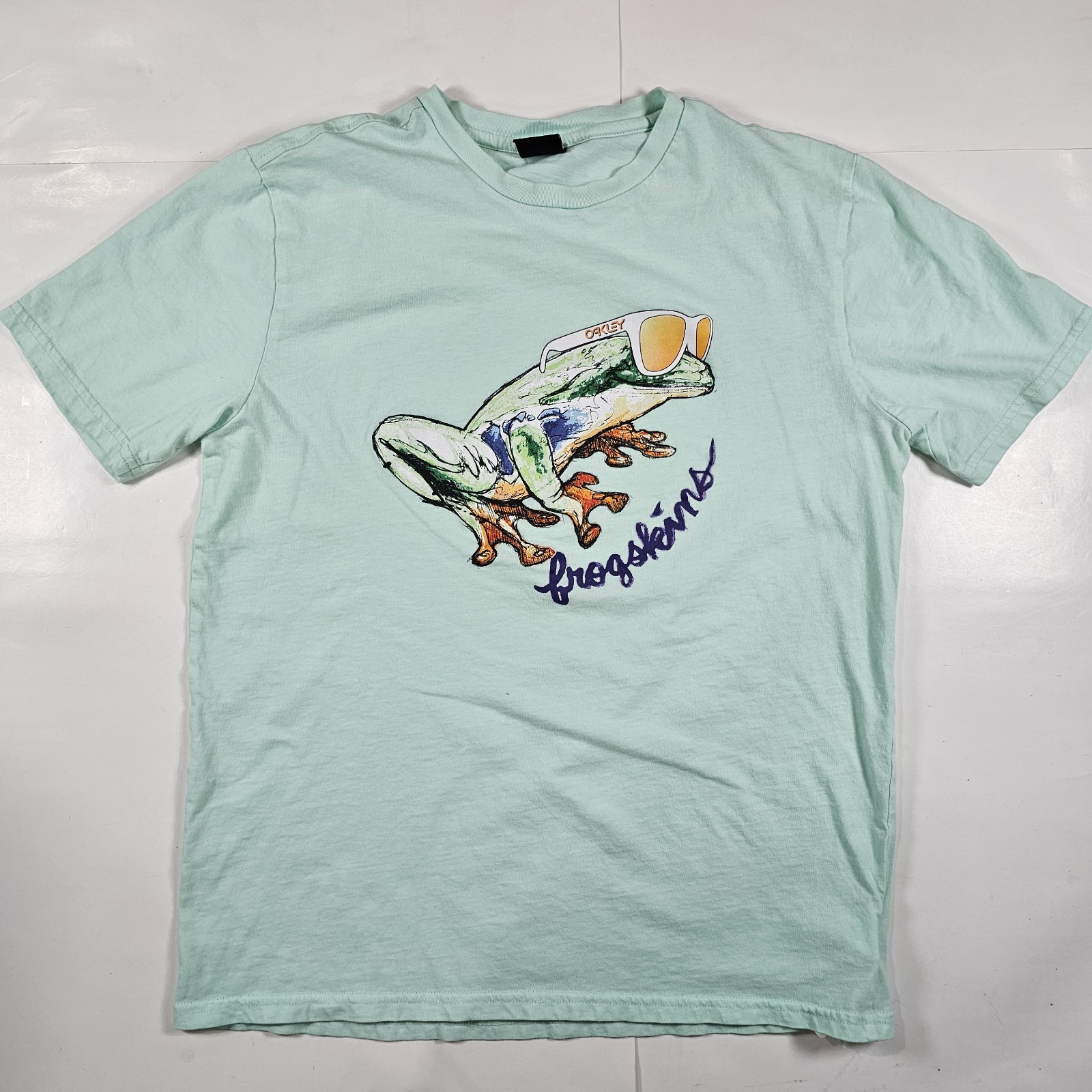 OAKLEY Jupiter Frog T Shirt Men's Size Small Mint Green Pre-owned gallery