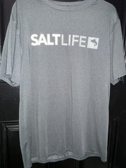 Salt Life Vapor Men’s Moisture Wicking Crew Neck T-Shirt M blue Fish Graphic
