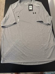 Under Armour Tech 2.0 T-Shirt Gray Mens Large Loose Fit Athletic Tee NWT UA Logo