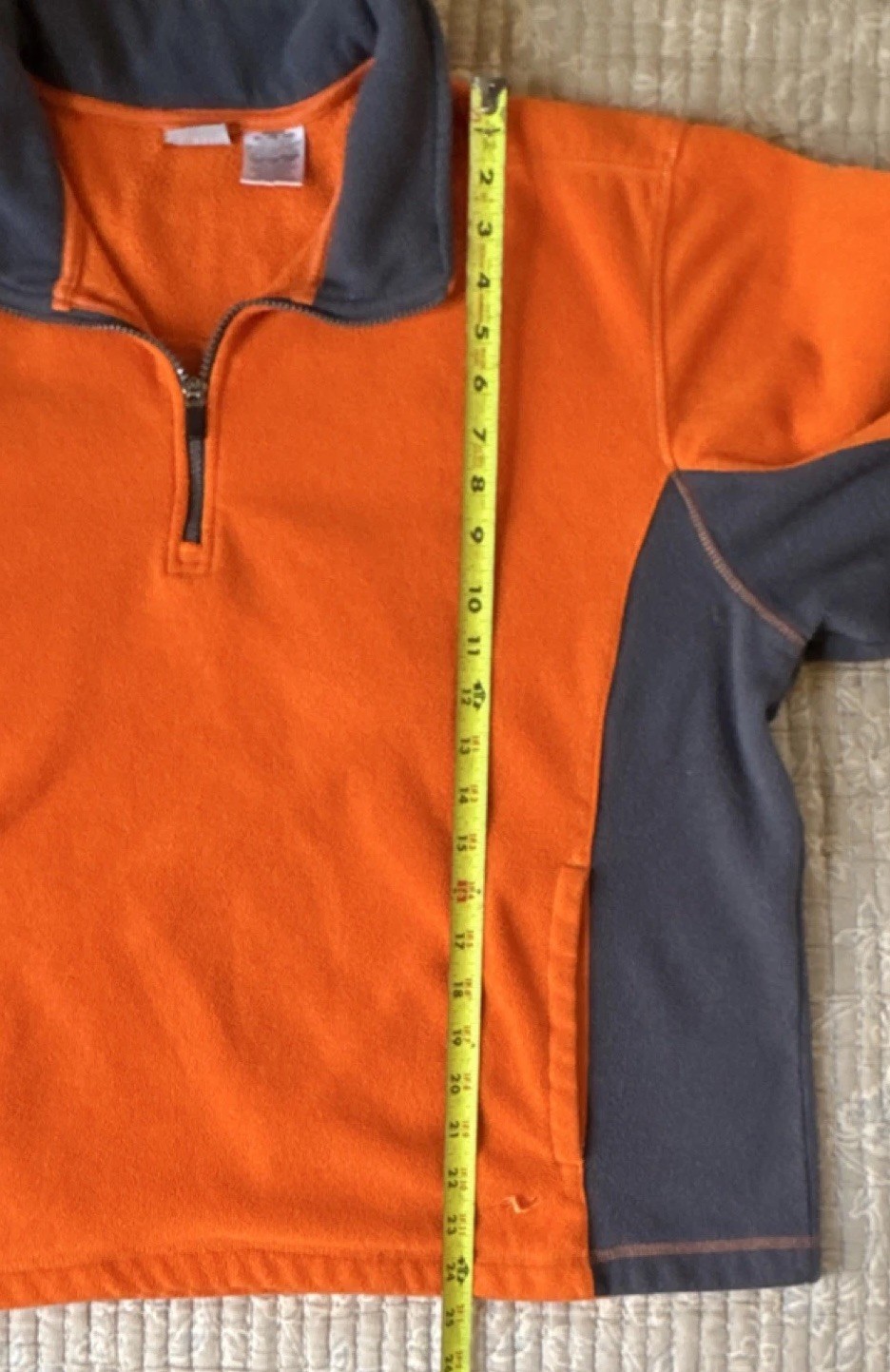 Athletic Work Orange Gray Fleece Pullover 1/4 Zip Mens XL Hunting Outdoor gallery