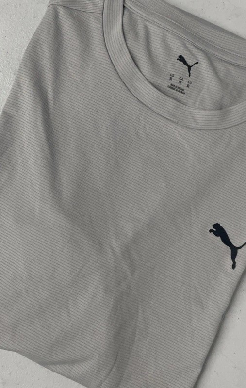 PUMA Men's Lightweight Crew Neck Active Tee T-Shirt Short Sleeve Logo GRAY XL gallery