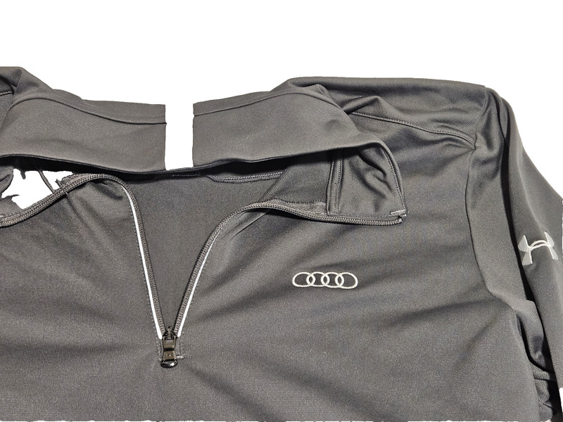 Men's XL Audi Gray Sport Pullover, Comfortable, Great Logo Work, By Under Armor gallery