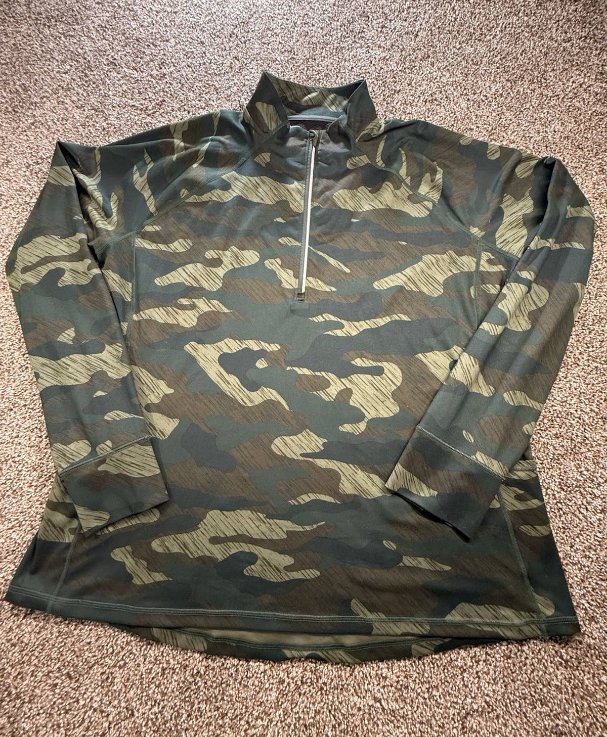 Xersion Mens XXL Active Pullover Jacket Olive Green Camo Zip 1/4 Golf & Training gallery
