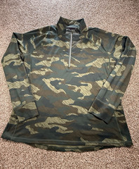 Xersion Mens XXL Active Pullover Jacket Olive Green Camo Zip 1/4 Golf & Training