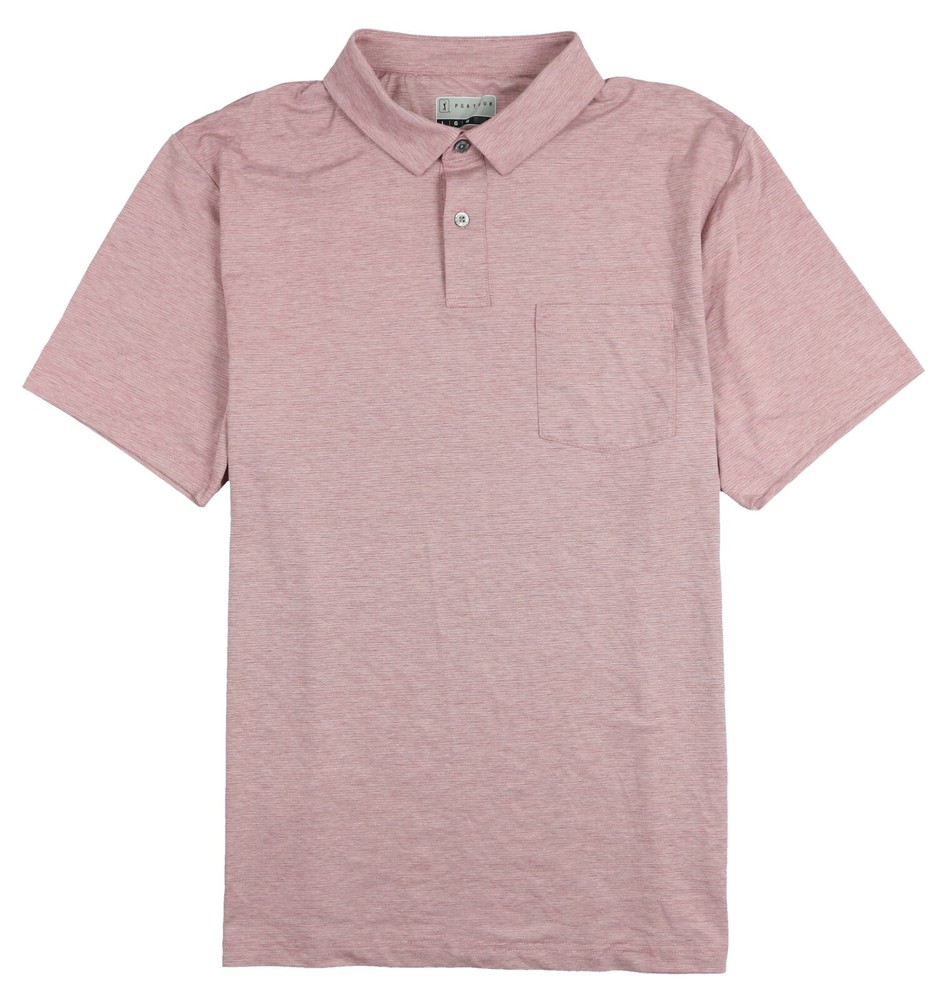 PGA TOUR Fine Line Eco Polo Golf Shirt sz L Large Heather Rose