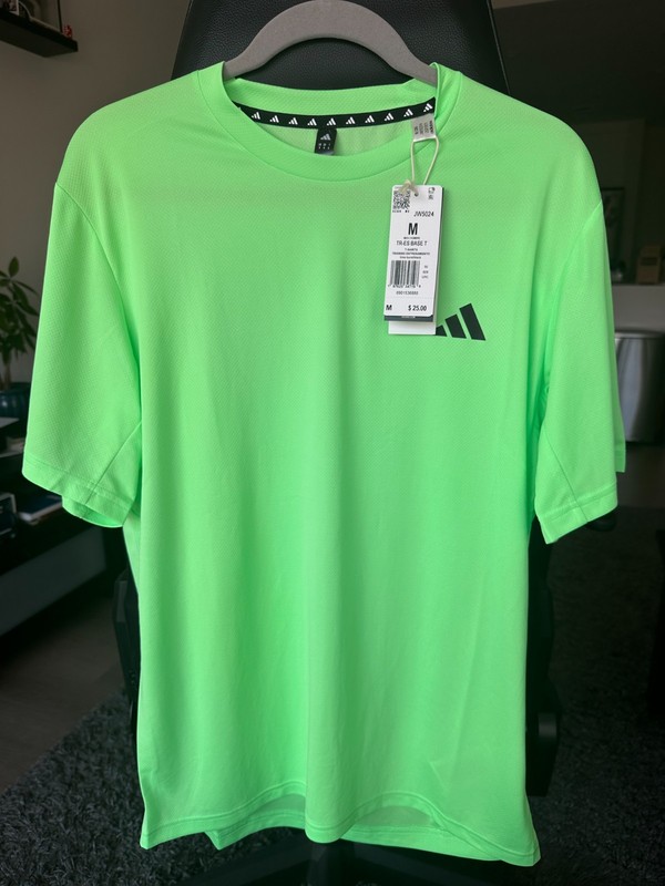 Men's adidas Train Essentials Training Tee - lime burst / black gallery