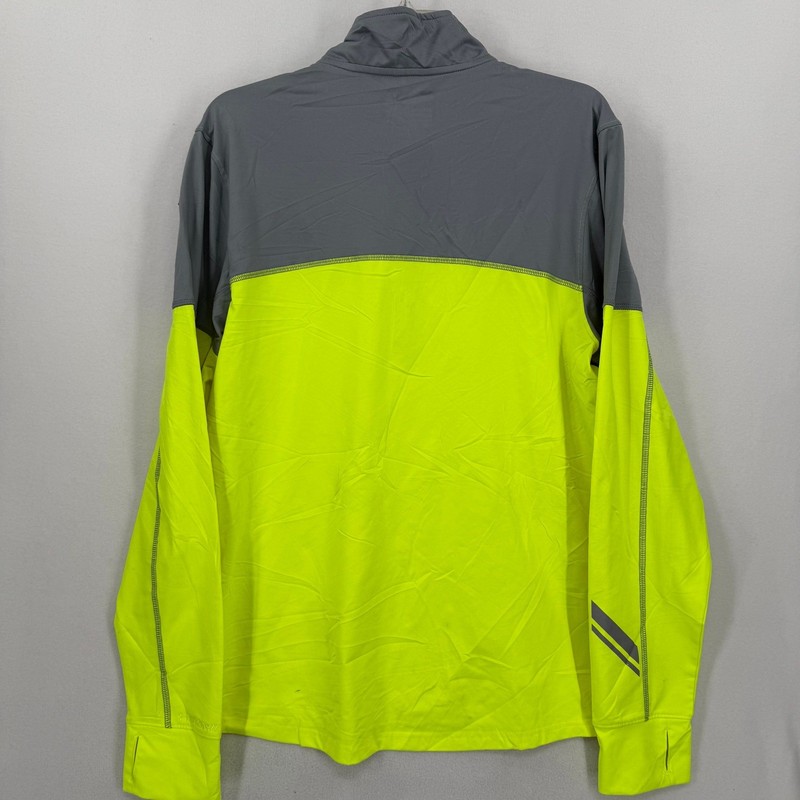 Under Armour Mens Coldgear Storm 1/4 Zip Shirt Neon Green Gray Medium Running gallery