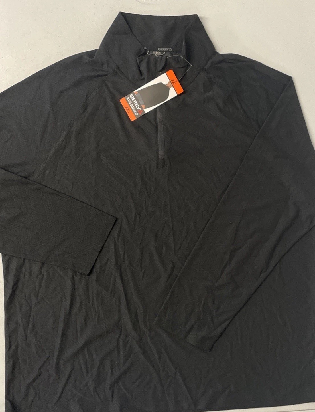 GERRY Mens Active Quarter Zip Regular Fit Pullover Shirt XXL Stretch BLACK Mock gallery