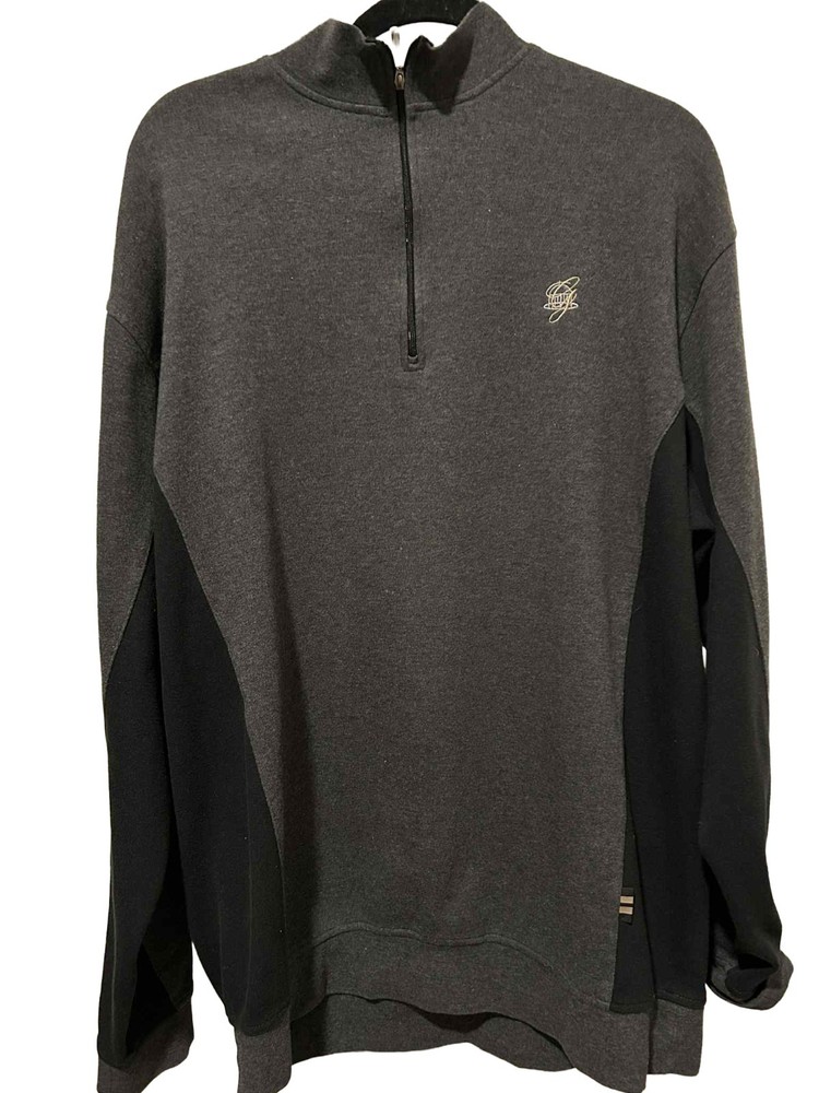 Ashworth performance quarter-zip pullover heather gray Mens XL Embroidered Logo