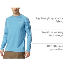 Men’s Sun Protection Shirts UV SPF UPF 50 Long Sleeve Rash Guard Fishing Running