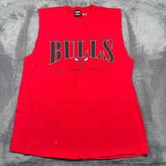 Vintage 90s Signal Sport Chicago Bulls NBA Tank Top Mens Large Red Mega Cotton