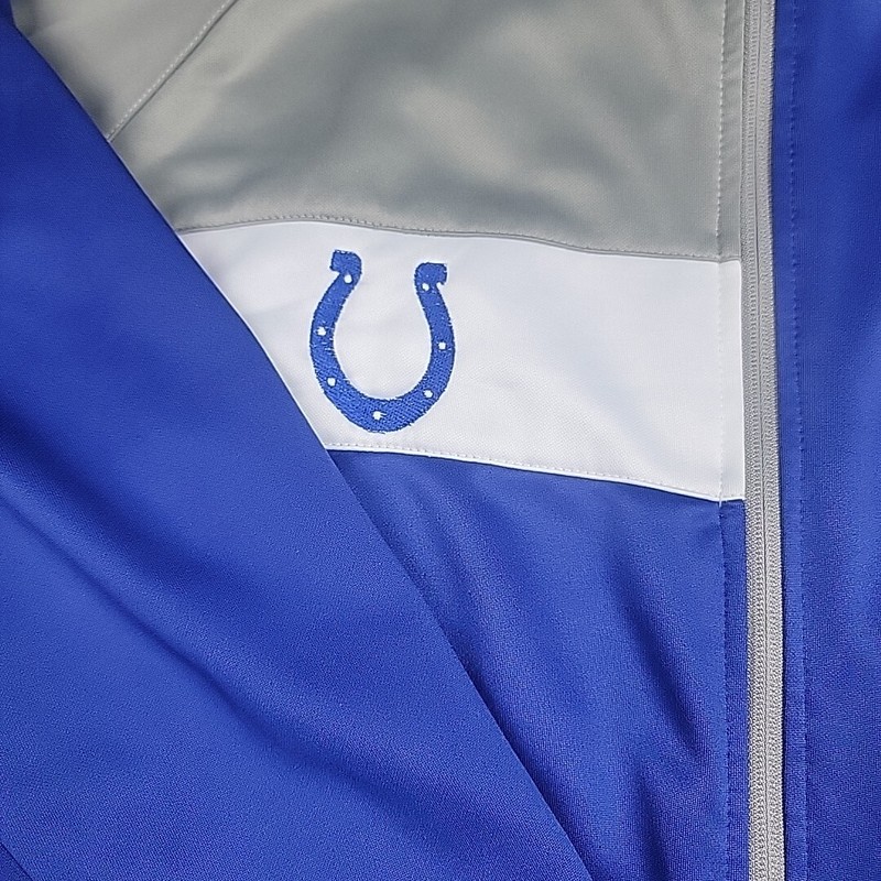 Indianapolis Colts Jacket Mens Medium Tall Majestic NFL Full Zip Polyester gallery