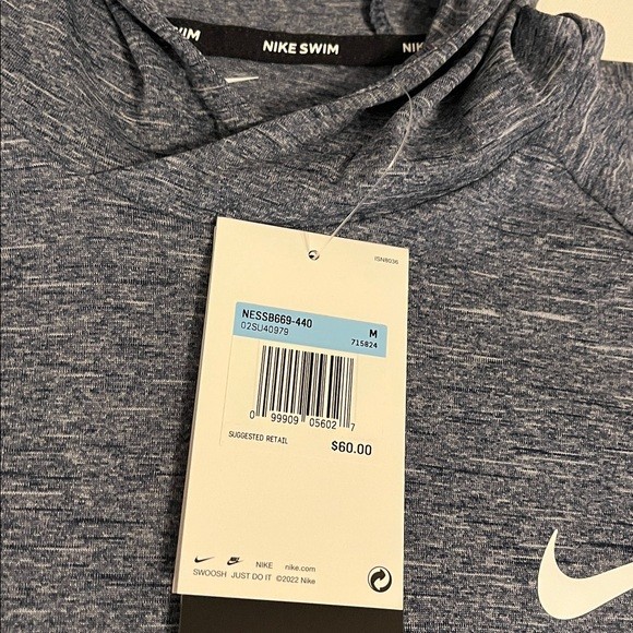 Nike Sun Hoodie Shirt Mens M Dri-Fit UPF 40+ Blue Heather Long Sleeve NWT gallery