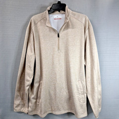 Grand Slam Performance Perry Ellis Gold 1/4 Zip Pullover Jacket Pockets Size XL