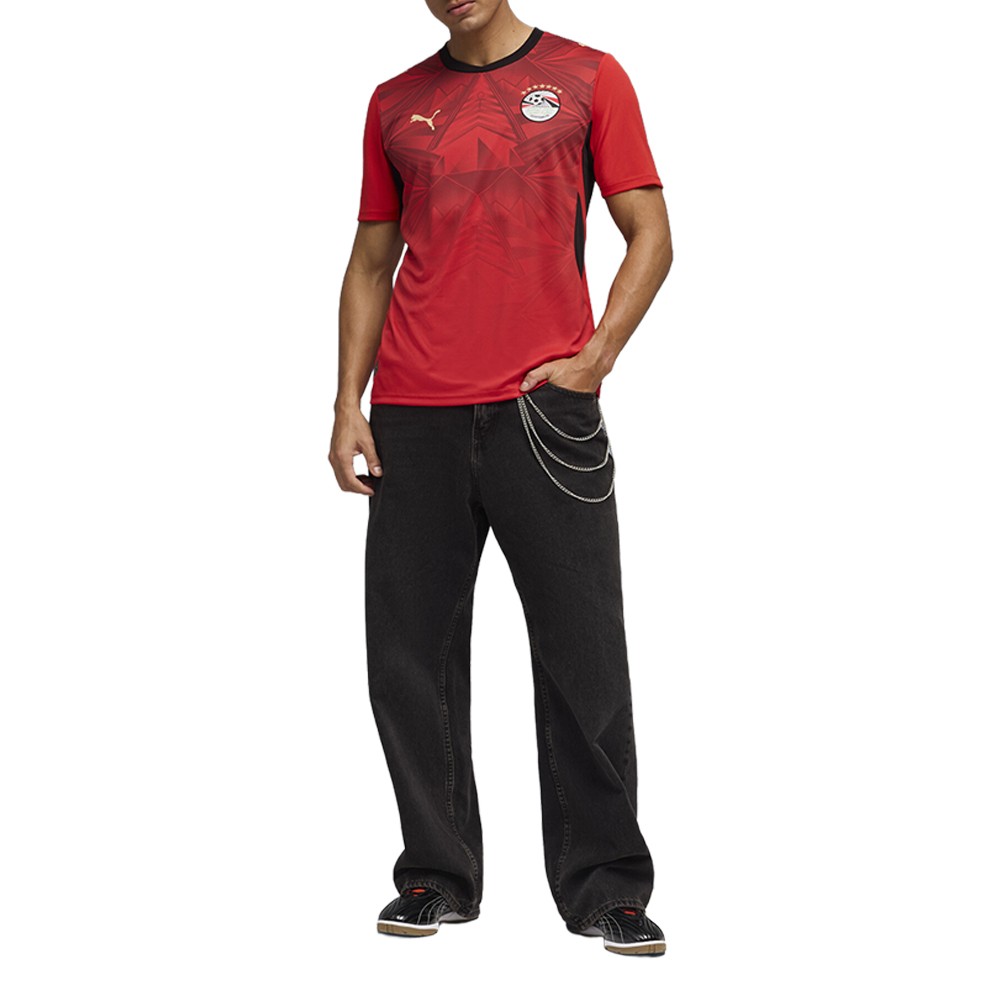 PUMA Egypt Home Crew Neck Short Sleeve Soccer Jersey Mens Red 78355201 gallery