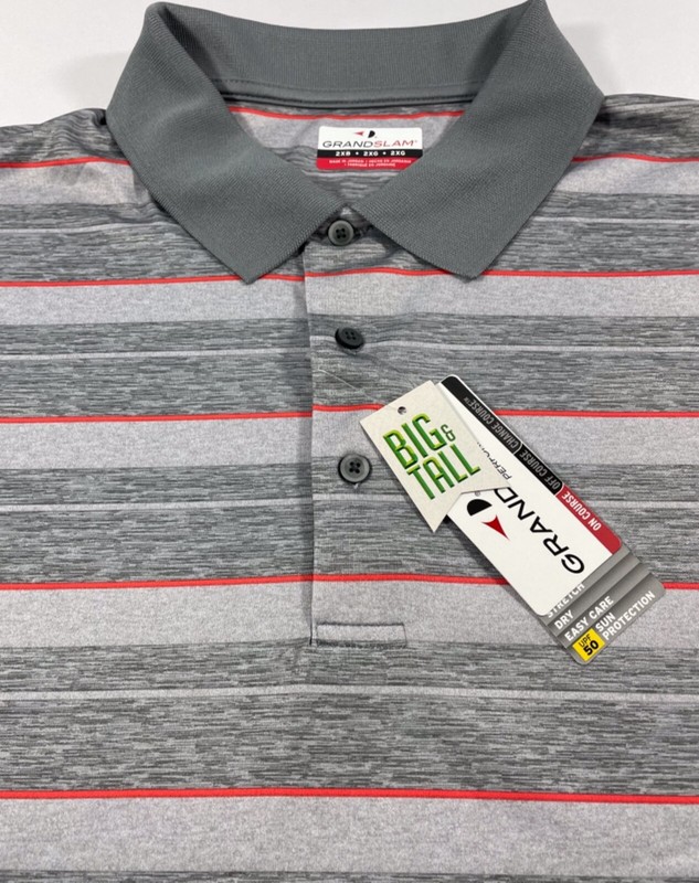 GRAND SLAM DRY WICK GOLF POLO W/ UPF SUN PROTECTION 50 BIG & TALL SIZE 2XB & 3XB gallery