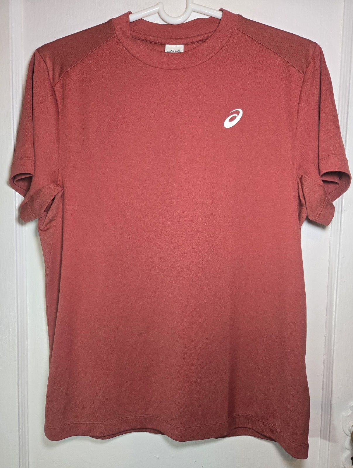 ASICS Men's M Brick Red Athletic Running Workout Breathable Short Sleeve T-Shirt gallery