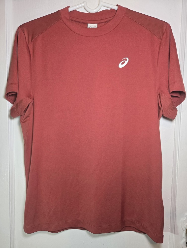 ASICS Men's M Brick Red Athletic Running Workout Breathable Short Sleeve T-Shirt