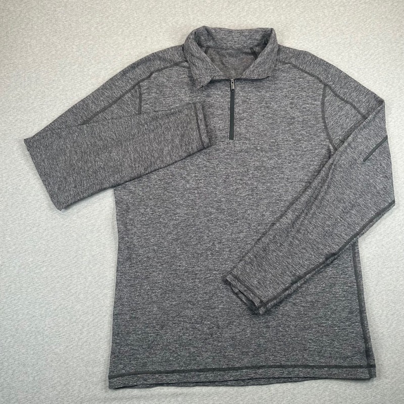Lululemon 1/2 Zip Pullover Mens Large Grey Training Top Metal Vent Tech Stretch gallery