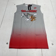Tom And Jerry Shirt Mens XL Gray Red Sleeveless Phenom Elite Graphic Athletic