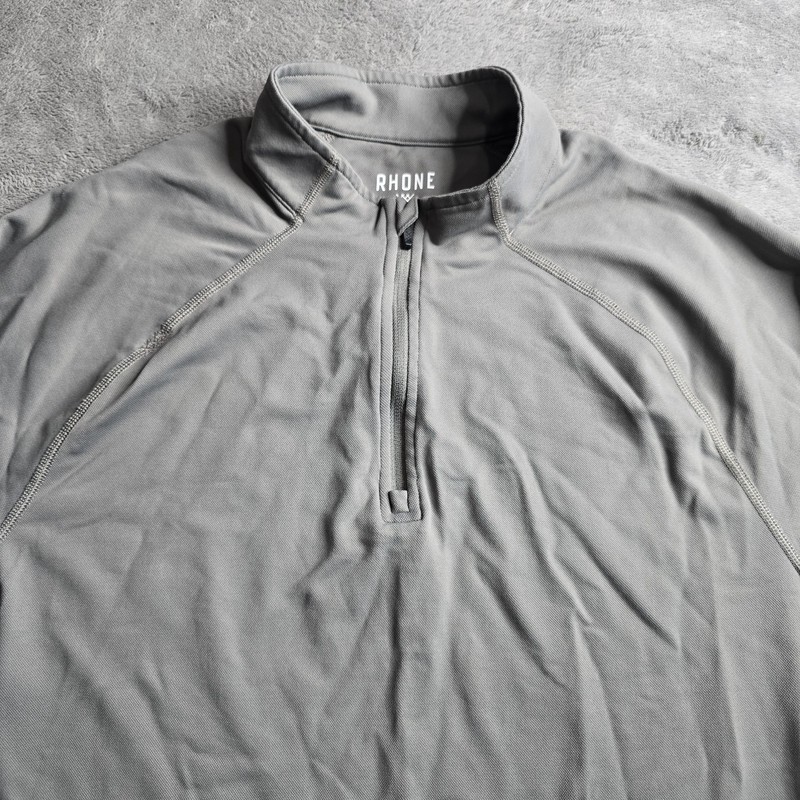 Rhone Session 1/4 Zip Pullover Mens Large Gray Retro Outdoor Performance Golf gallery