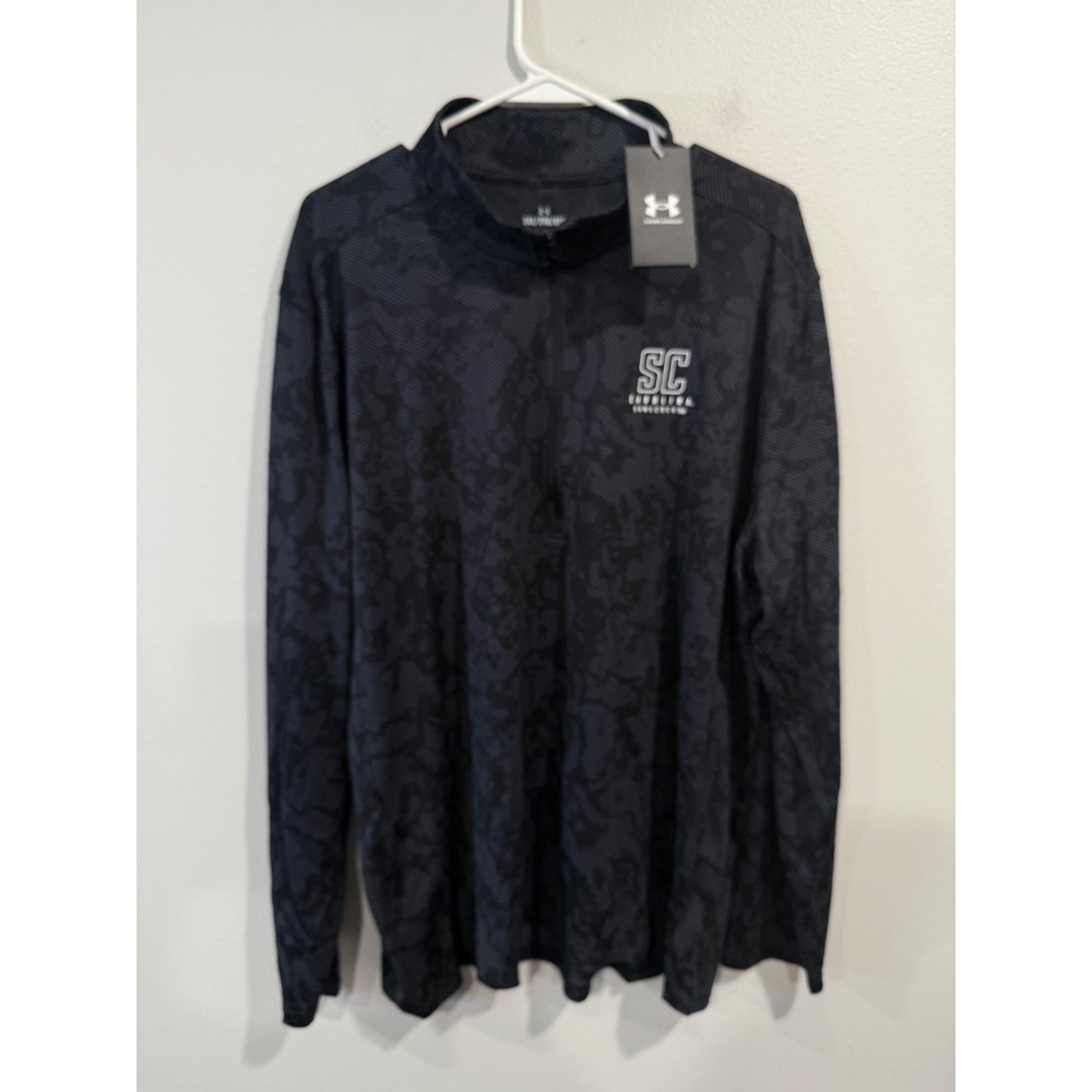 Under Armour SC Performance 1/4 Zip Long Sleeve Shirt Mens 2XL Loose Fit Black