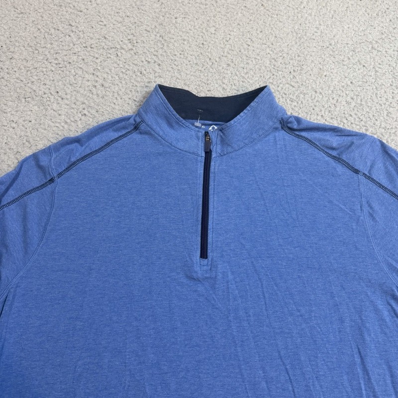 Tasc Shirt Mens Extra Large Blue 1/4 Zip Pullover Performance Bamboo Golfing gallery