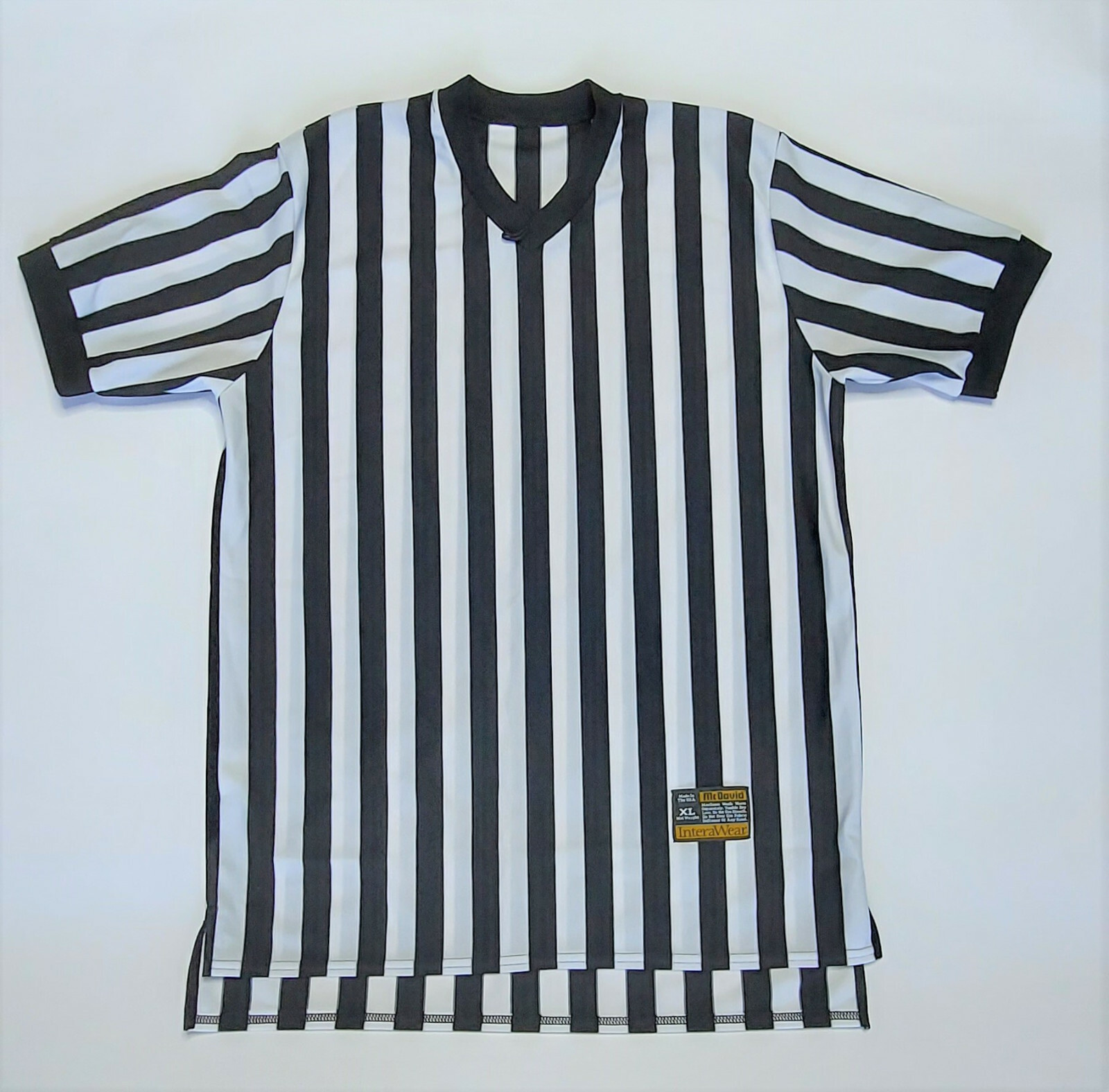 McDavid Interawear Sports Referee Shirt XL Black & White Stripes Made in USA gallery