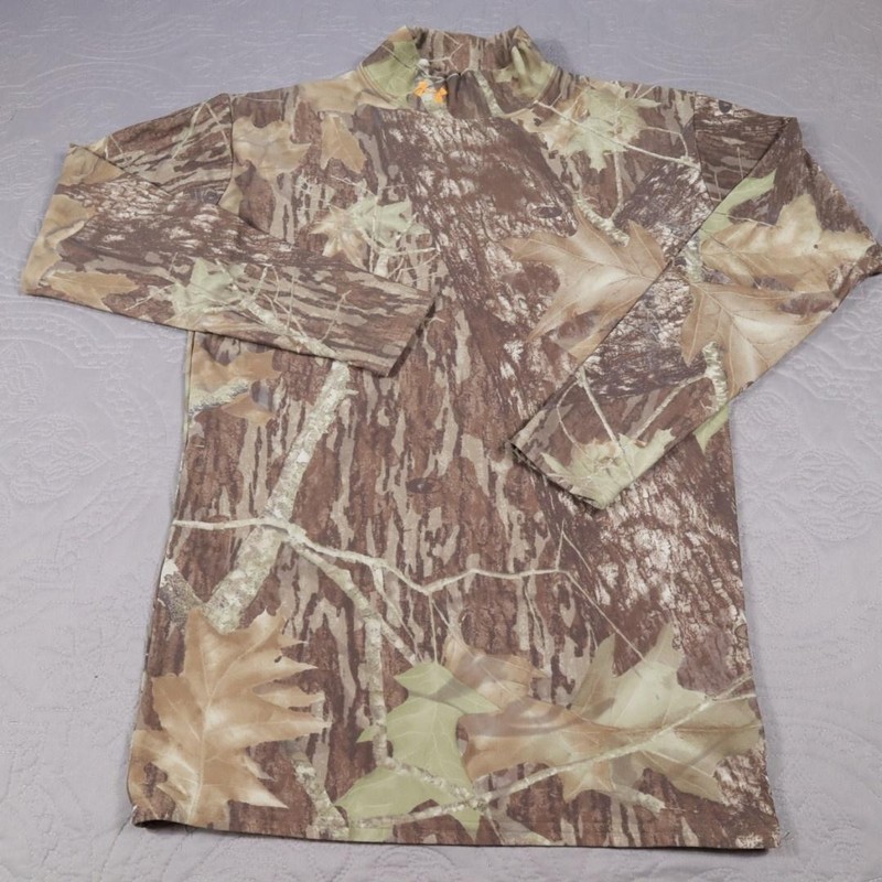 Under Armour Compression Mossy Oak Camo Shirt Mens Large Brown Hunting Baselayer gallery