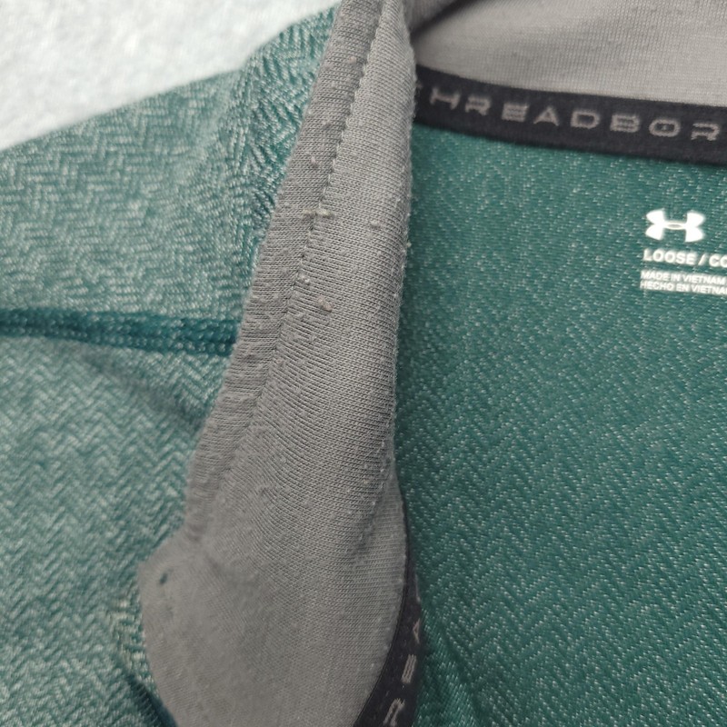 Under Armour HeatGear Pullover Mens 2XL Green Herringbone 1/4 Zip Long Sleeve gallery