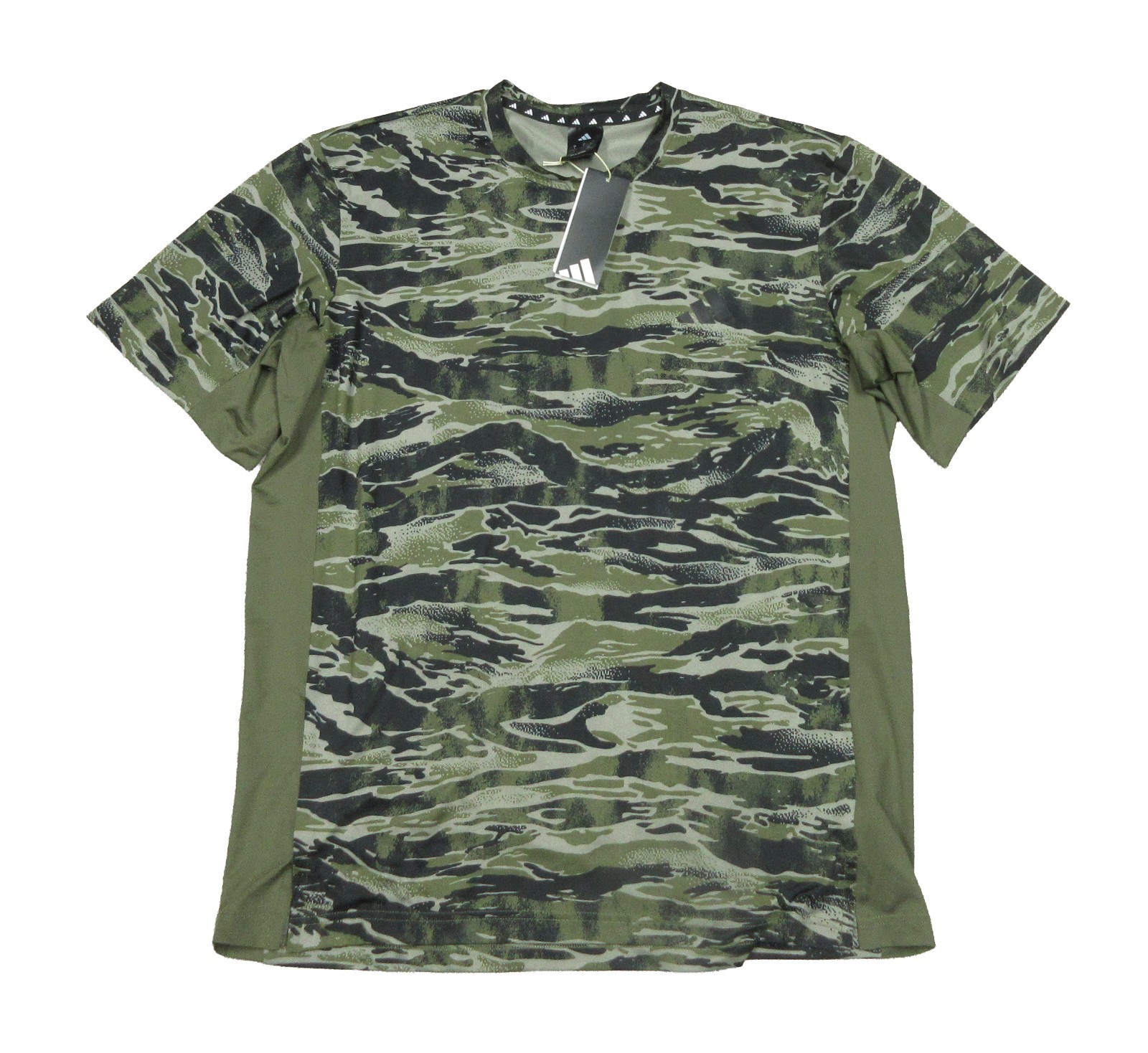 Adidas Men's Green All Over Camo Graphic Regular Fit Active T-Shirt (XL) gallery