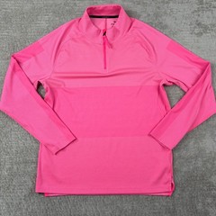 Nike Golf Dri-FIT 1/4 Zip Pullover Pink Mens Medium CU9828-639 Long Sleeve Top