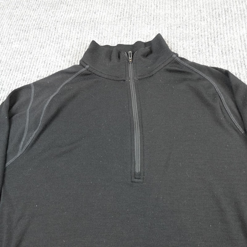 Smartwool Merino Pullover Mens Large Black 1/4 Zip Thermal Base Layer SW0NP603 gallery