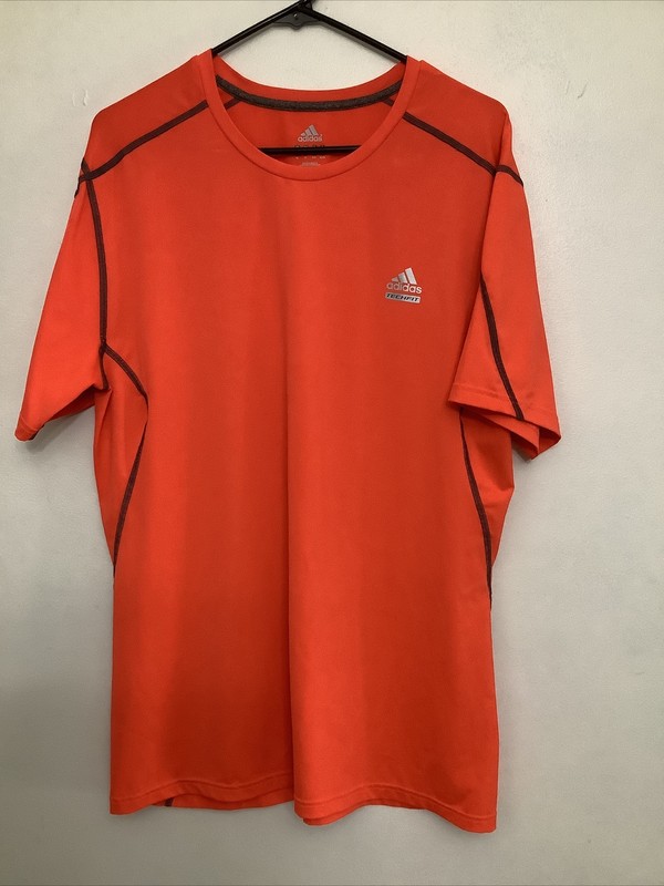 Adidas Mens Clima Lite Athletic T-Shirt Sz XL-Tech Fit Orange Sports Athleisure gallery