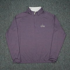 Peter Millar Pullover Men Large Purple Stealth Performance 1/4 Zip Grayhawk Golf