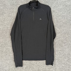 Paradox Shirt Mens Large Black Merino Wool Blend Base Layer 1/4 Zip Pullover