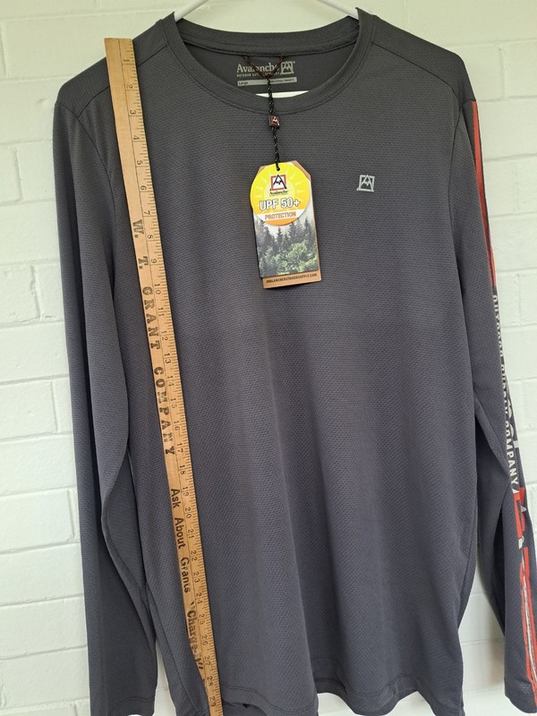 NWT Avalanche Men's Large UPF 50+ Long Sleeve Quick Dry Long Sleeve Shirt Gray gallery