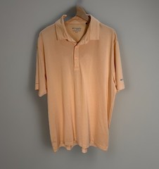 COLUMBIA Golf Polo Shirt Mens Sz XL Vented Short Sleeve Omni Freeze Tangerine 🍊