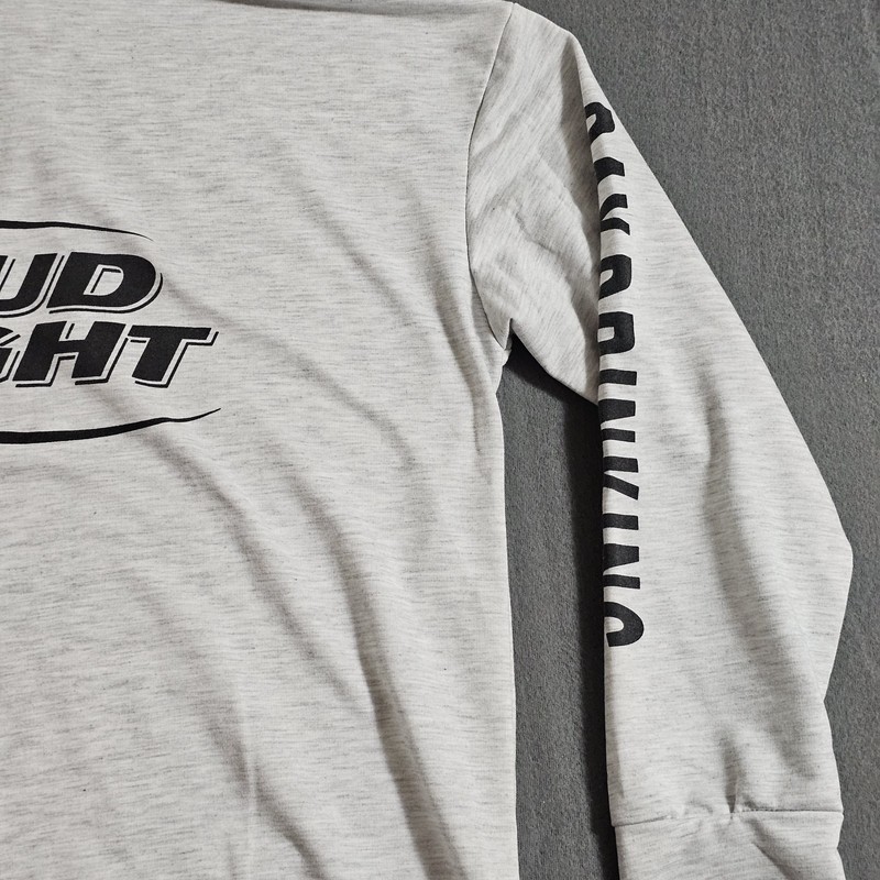 Unbranded 2XL Promo Gray Bud Light "Day Drinking" Long-sleeve Quarter Zip gallery
