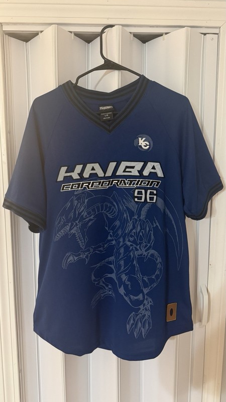 Yu-Gi-Oh Seto Kaiba Baseball Batting Jersey Large Blue eyes White dragon gallery