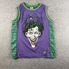 Vintage DC Comics Mens The Joker Shirt M Purple Green Basketball Jersey Tank