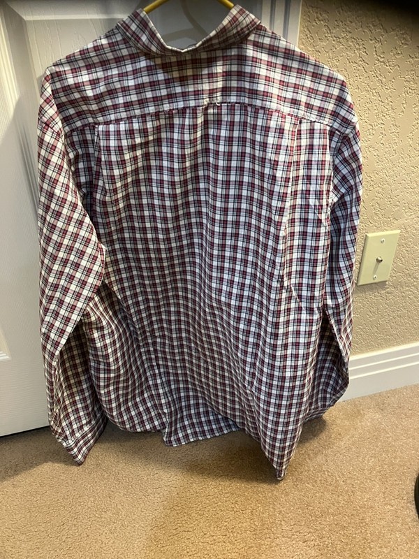 EDDIE BAUER TRAVEX Tall Large LSleeve Cotton Blend Red/Gray/White Shirt Meshed gallery