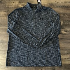 Under Armour Men’s UA Seamless 1/2 Zip Long Sleeve Top Shirt (XX-Large, Pitch