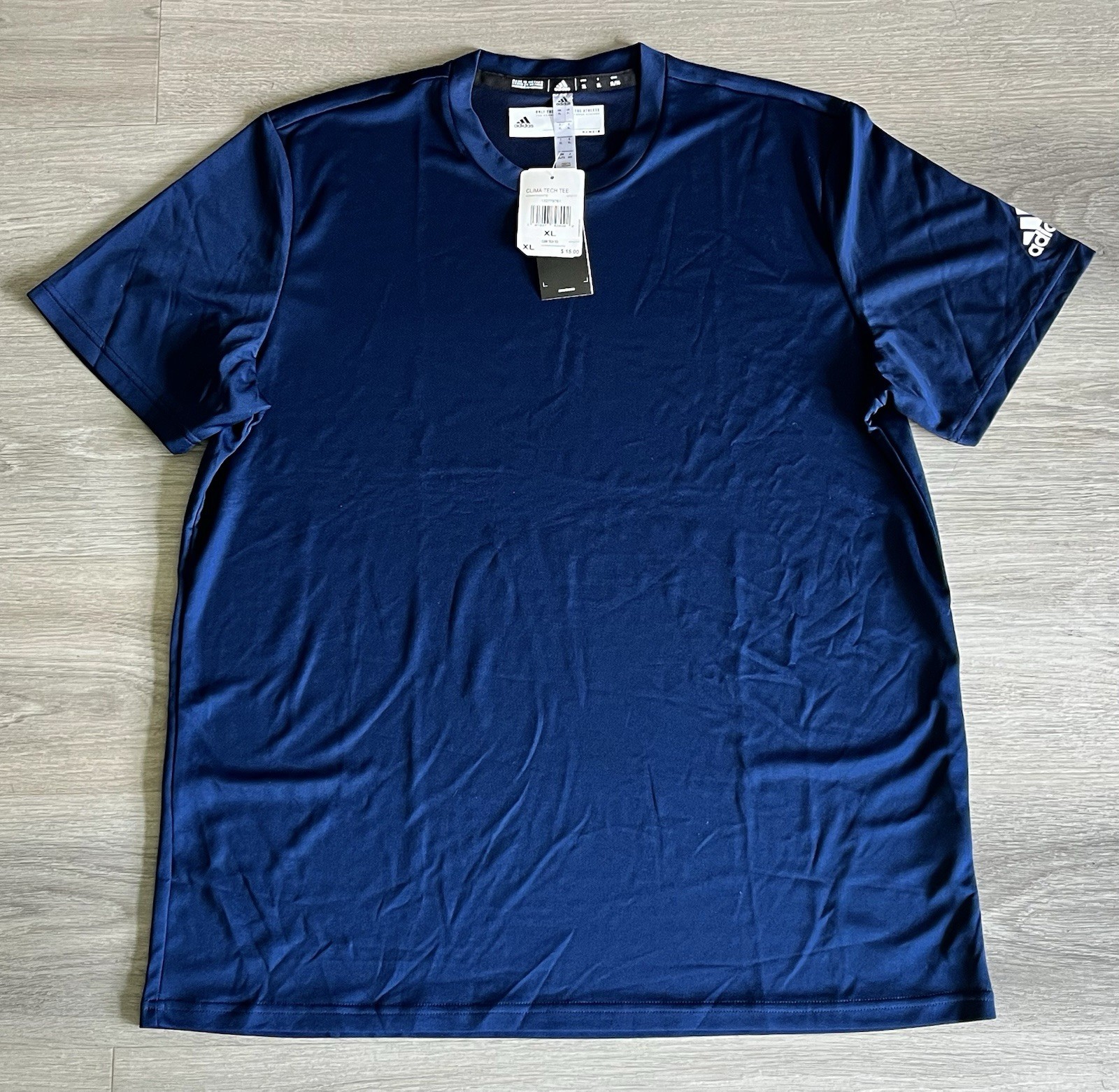 Size XL - adidas Clima Tech Men’s Short Sleeve Shirt CF2777 Navy Blue NWT No Bag gallery