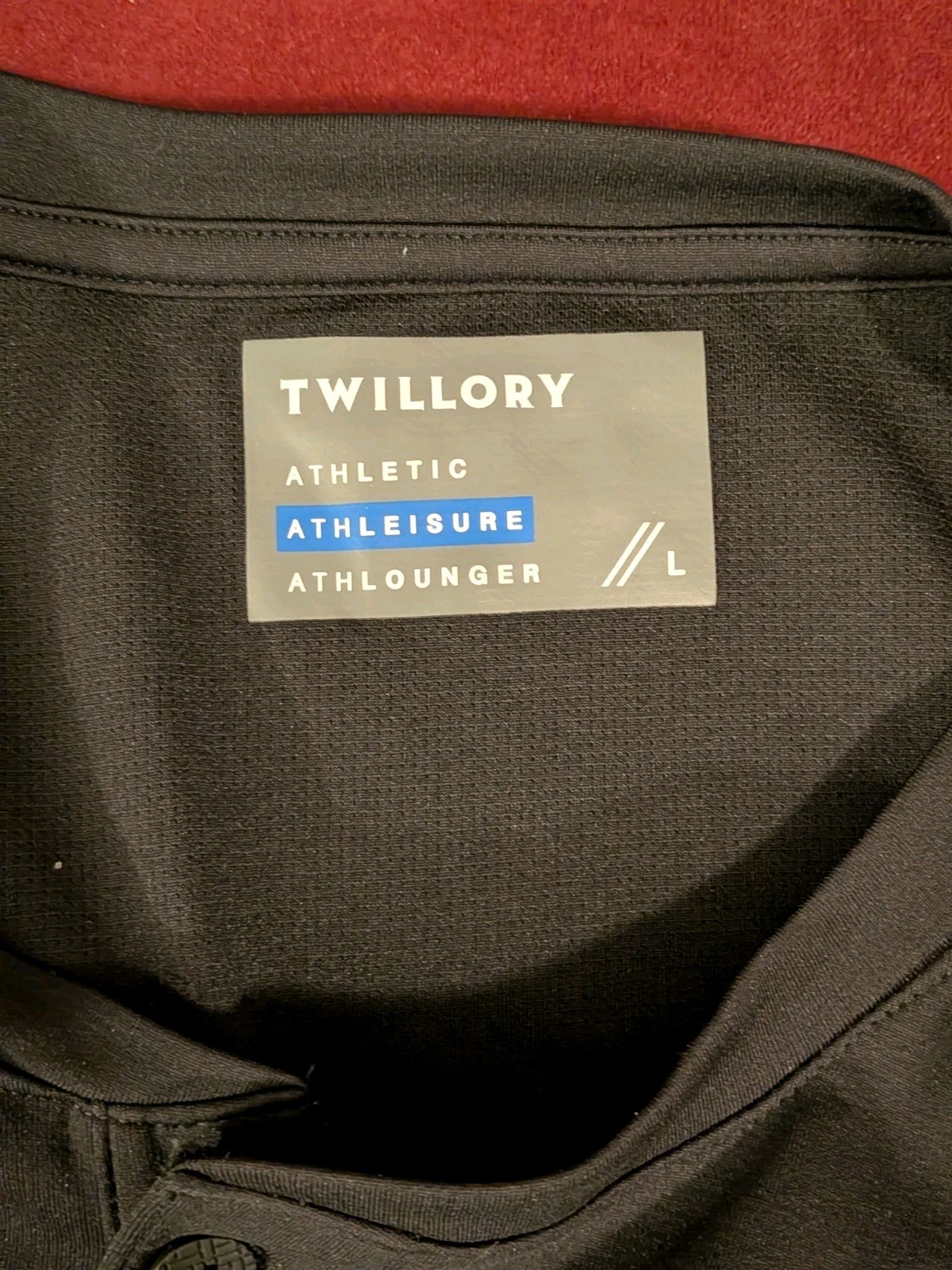 Twillory Athletic Long Sleeve Shirt Size Large Athleasure 3/4 Button Up Black gallery