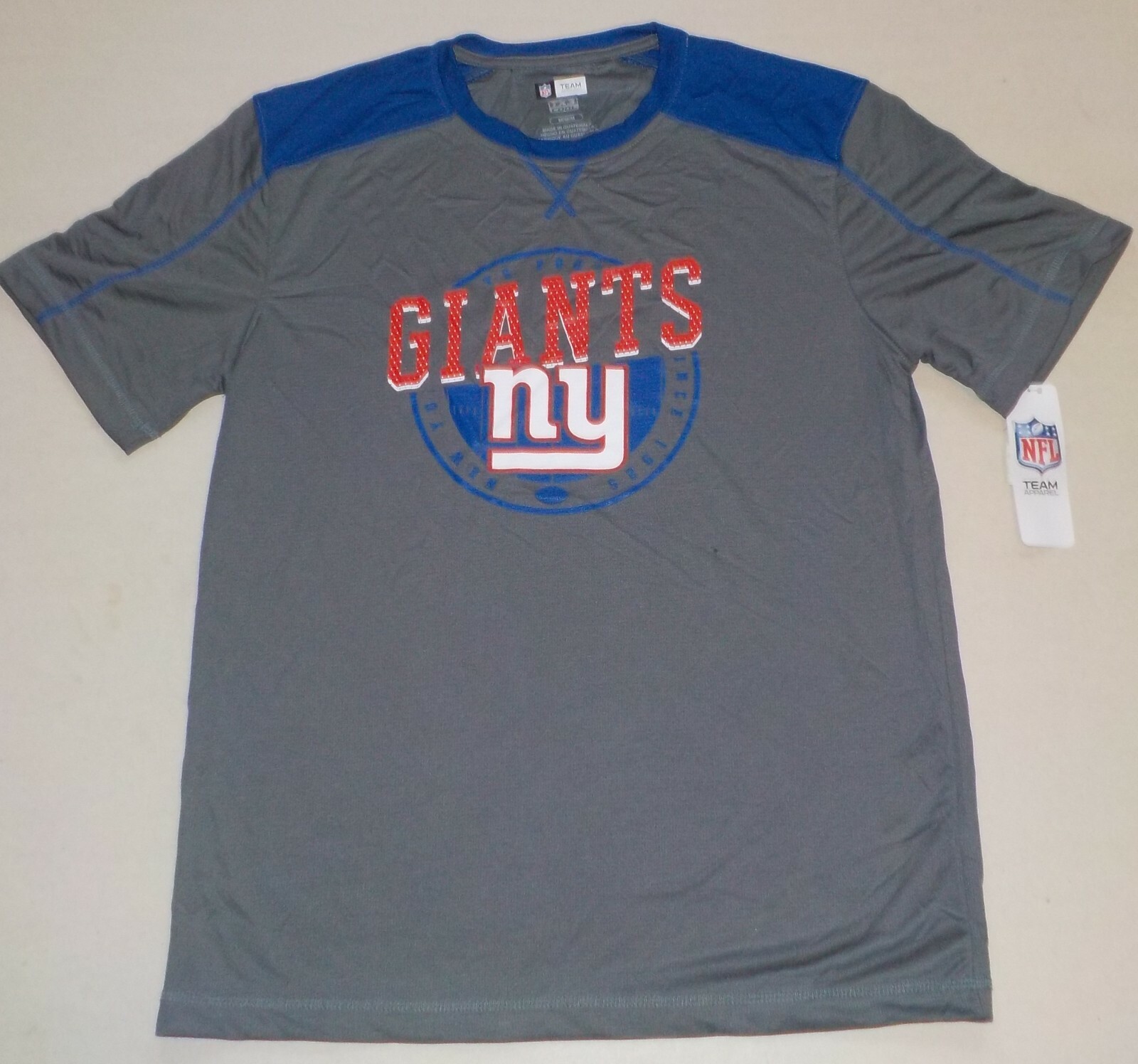 NEW YORK GIANTS TX3COOL NFL TEAM APPAREL T SHIRT MEN'S M L XL NWT POLYESTER GRAY gallery