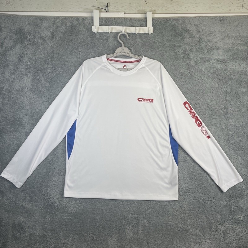 Canada Weather Gear Sun Shirt Men Large White LS UPF 50+ Hike Swim Rash Guard gallery