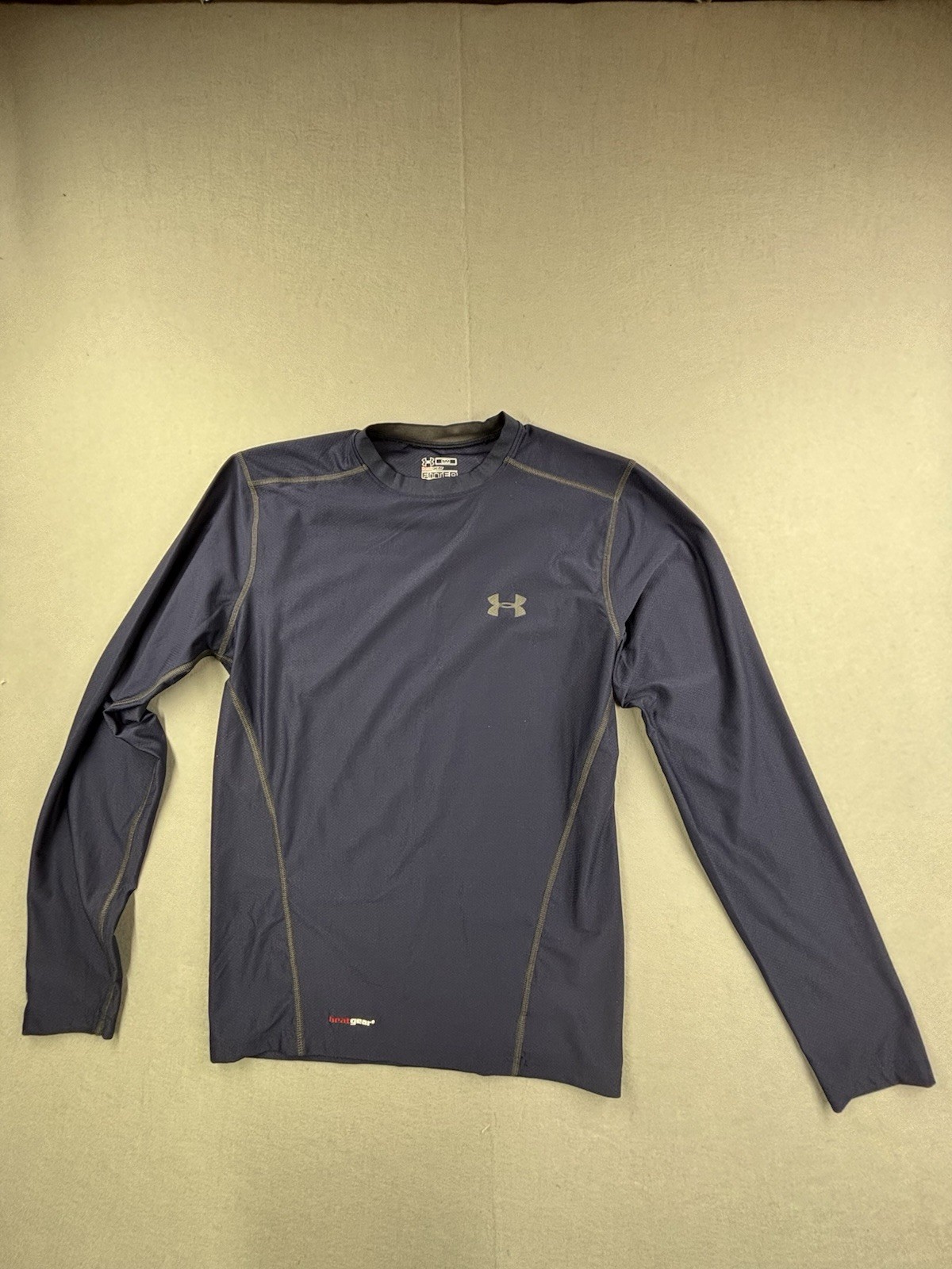 Under Armour Men's HeatGear Armour Fitted Long Sleeve Shirt Midnight Navy Size S gallery