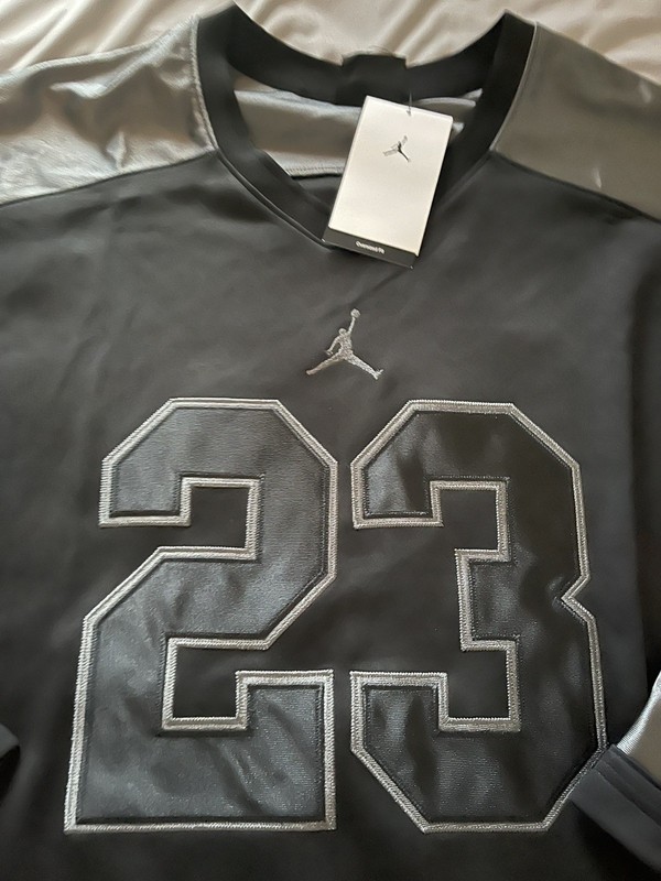 NWT $90 Nike Jordan Brooklyn Collegiate Hockey Jersey Black Mens Sz M HV0109-010 gallery