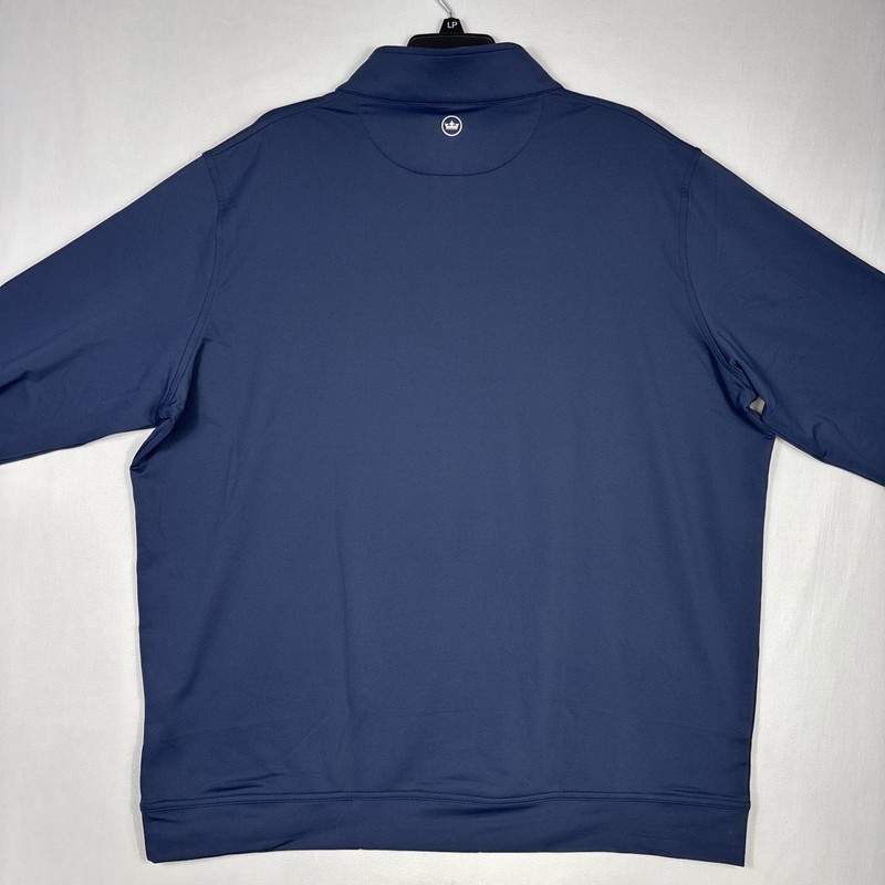 Peter Millar Perth Performance 1/4 Zip Men's 2XL Blue Pullover Golf Preppy NEW gallery